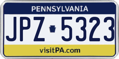 PA license plate JPZ5323