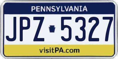 PA license plate JPZ5327