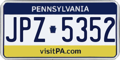 PA license plate JPZ5352