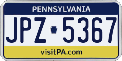PA license plate JPZ5367
