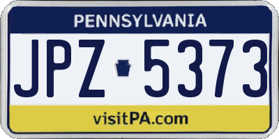 PA license plate JPZ5373