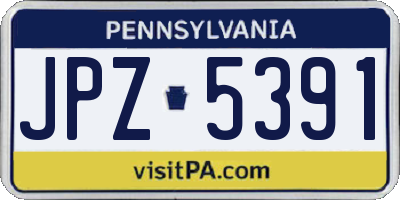 PA license plate JPZ5391