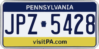 PA license plate JPZ5428