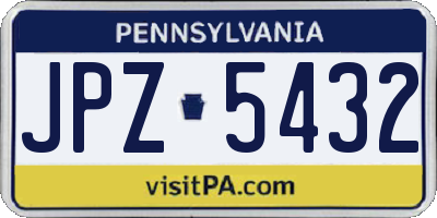 PA license plate JPZ5432