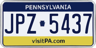 PA license plate JPZ5437