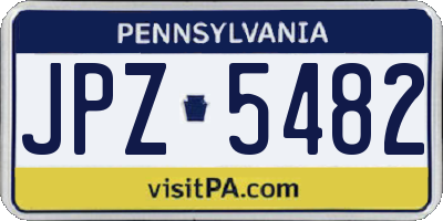 PA license plate JPZ5482
