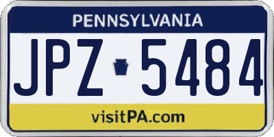PA license plate JPZ5484