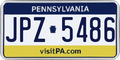 PA license plate JPZ5486