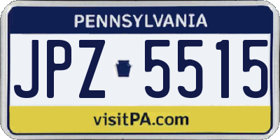PA license plate JPZ5515