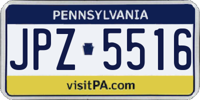 PA license plate JPZ5516