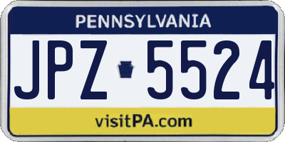 PA license plate JPZ5524