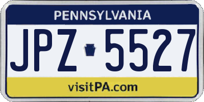 PA license plate JPZ5527