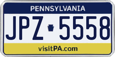 PA license plate JPZ5558