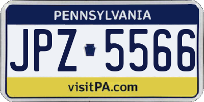 PA license plate JPZ5566
