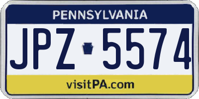 PA license plate JPZ5574