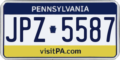 PA license plate JPZ5587