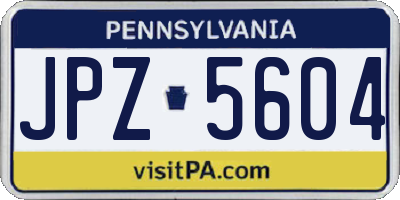 PA license plate JPZ5604