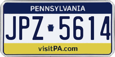 PA license plate JPZ5614