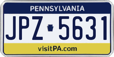 PA license plate JPZ5631