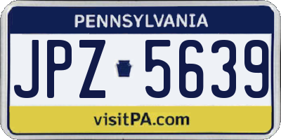 PA license plate JPZ5639