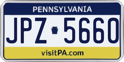 PA license plate JPZ5660