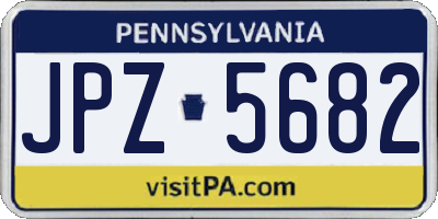 PA license plate JPZ5682