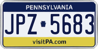 PA license plate JPZ5683