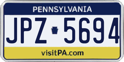 PA license plate JPZ5694