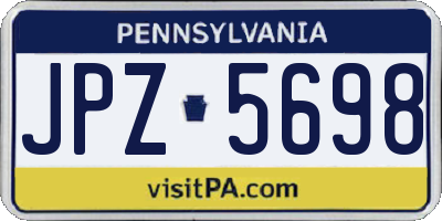 PA license plate JPZ5698