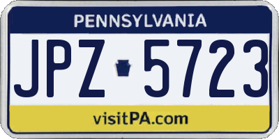 PA license plate JPZ5723