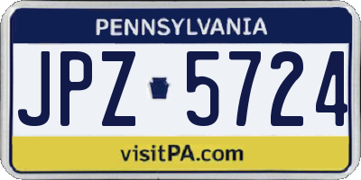PA license plate JPZ5724