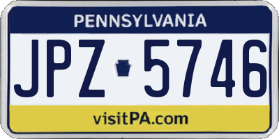 PA license plate JPZ5746