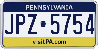 PA license plate JPZ5754