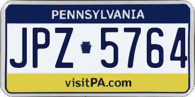 PA license plate JPZ5764