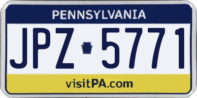 PA license plate JPZ5771
