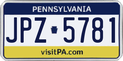 PA license plate JPZ5781