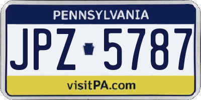 PA license plate JPZ5787