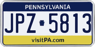 PA license plate JPZ5813