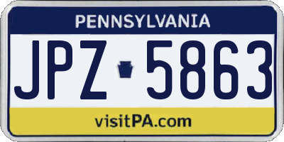 PA license plate JPZ5863