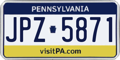 PA license plate JPZ5871