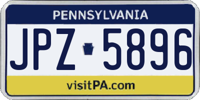 PA license plate JPZ5896