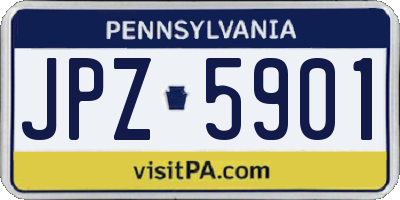 PA license plate JPZ5901