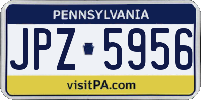 PA license plate JPZ5956