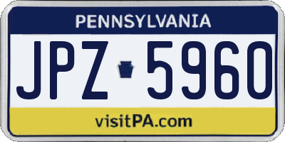 PA license plate JPZ5960