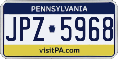 PA license plate JPZ5968