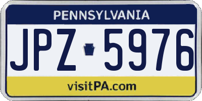 PA license plate JPZ5976