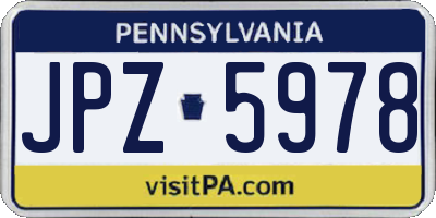 PA license plate JPZ5978