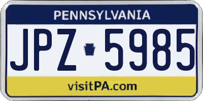 PA license plate JPZ5985