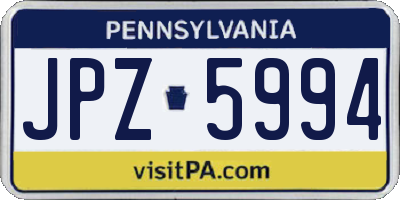 PA license plate JPZ5994