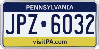 PA license plate JPZ6032